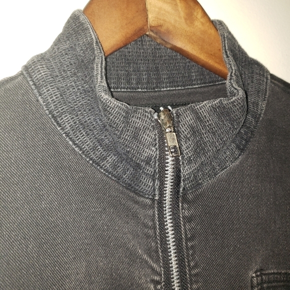 Black Cropped Denim Jacket Banded Distressed Size Medium - Picture 3 of 11